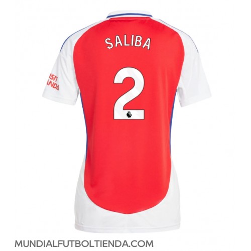 Camiseta Arsenal William Saliba #2 Primera Equipación Replica 2024-25 para mujer mangas cortas